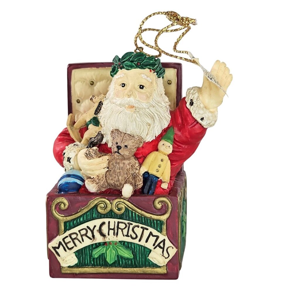 Santa Claus Jack-In-The-Box Merry Christmas Ornament By Midwest of Cannon Falls